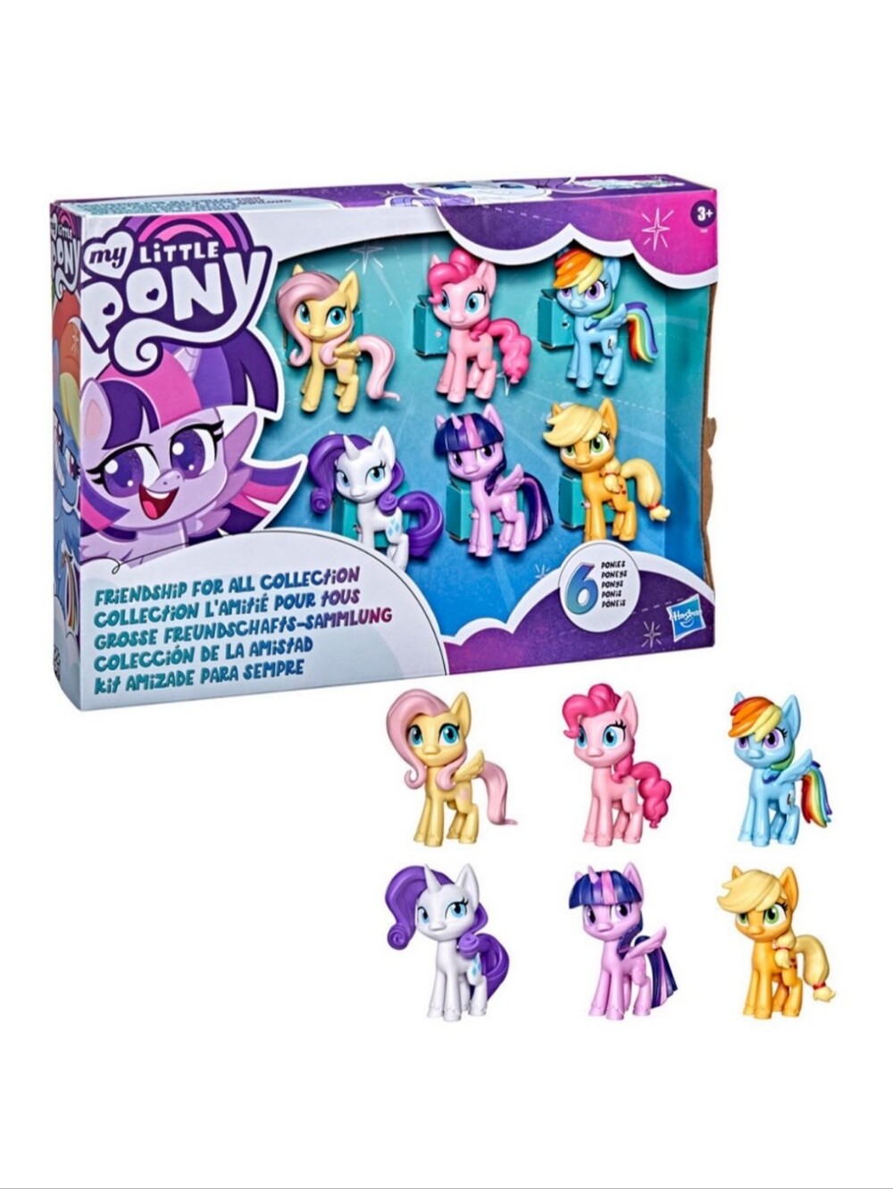 NEW My Little Pony Friendship for All Collection Pack 6 Pony 3" Dolls Figurines
